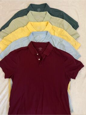J. Crew Factory Men’s Flex Pique Polo 5-Pack Large